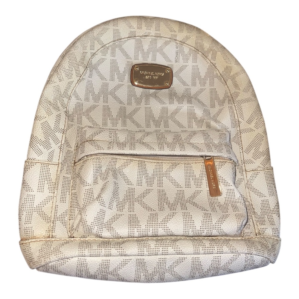 Used: Authentic Michael Kors Beige Monogram Backpack